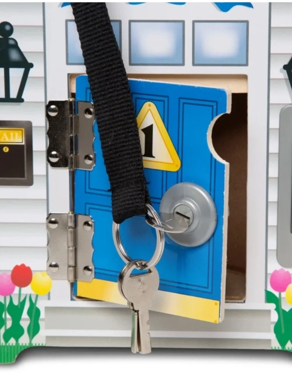 Melissa & Doug Colorful Roof Wooden Doll House Lock Box.